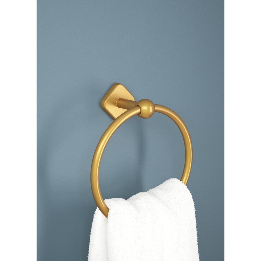 Bathroom Wall Round Ring Bath Hand Towel Holder, Hanger- Satin Gold